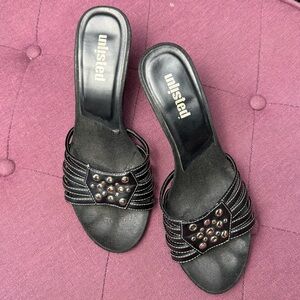 Unlisted Black Studded Mules/ Wedges Y2K Edgy Grunge See Description for size‎